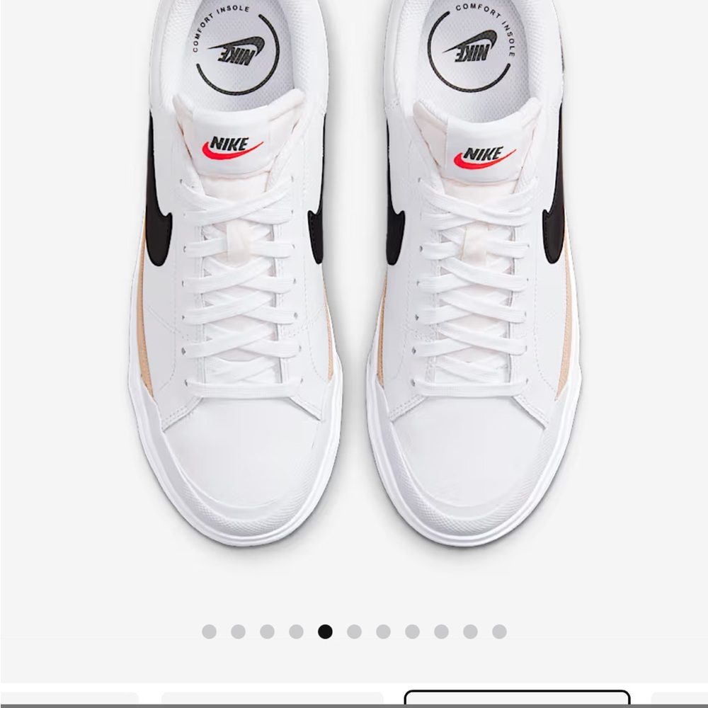 Nike White and Black Court Legacy Lift Sneakers - Picture 2 of 7